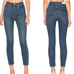 Re/done originals high rise ankle crop jeans 721-3WHRAC in dark wash.  USA 26